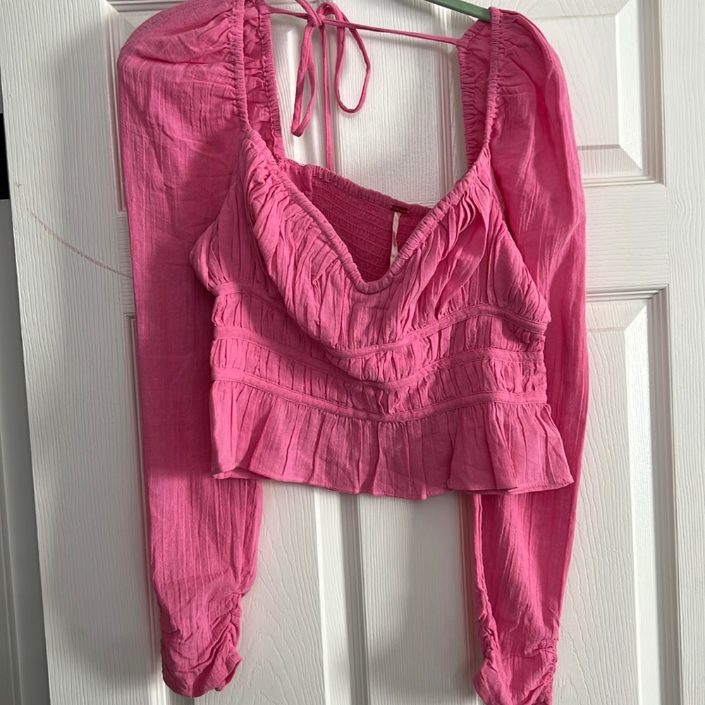 Free People Chloe Smocked Cotton Top
